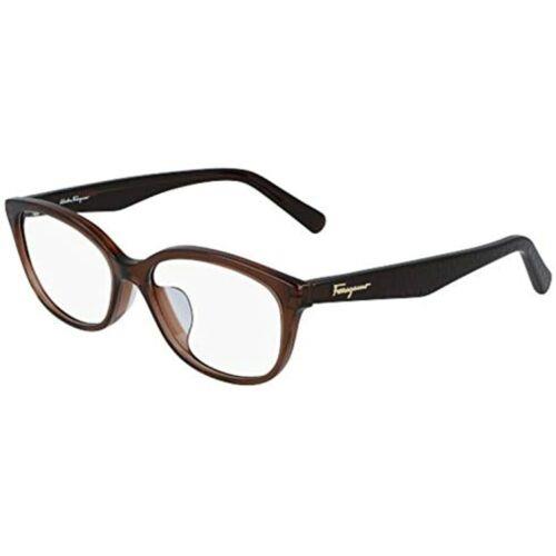 Salvatore Ferragamo SF 2857A 210 Crystal Brown Eyeglasses 53mm with SF Case