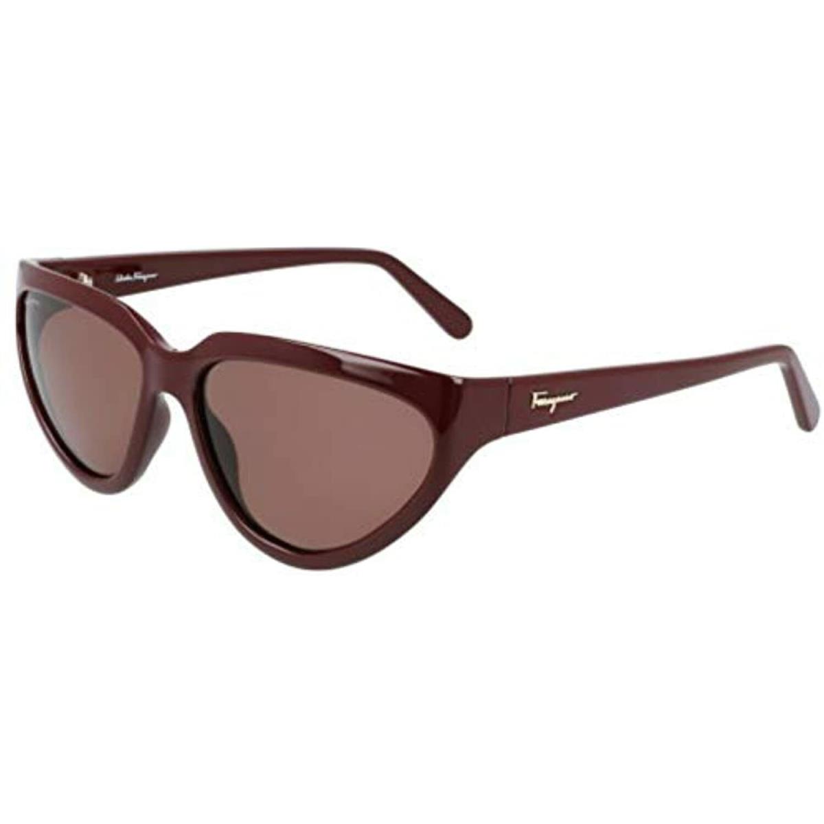 Salvatore Ferragamo SF 1017S 604 Burgundy Sunglasses with Brown Lenses