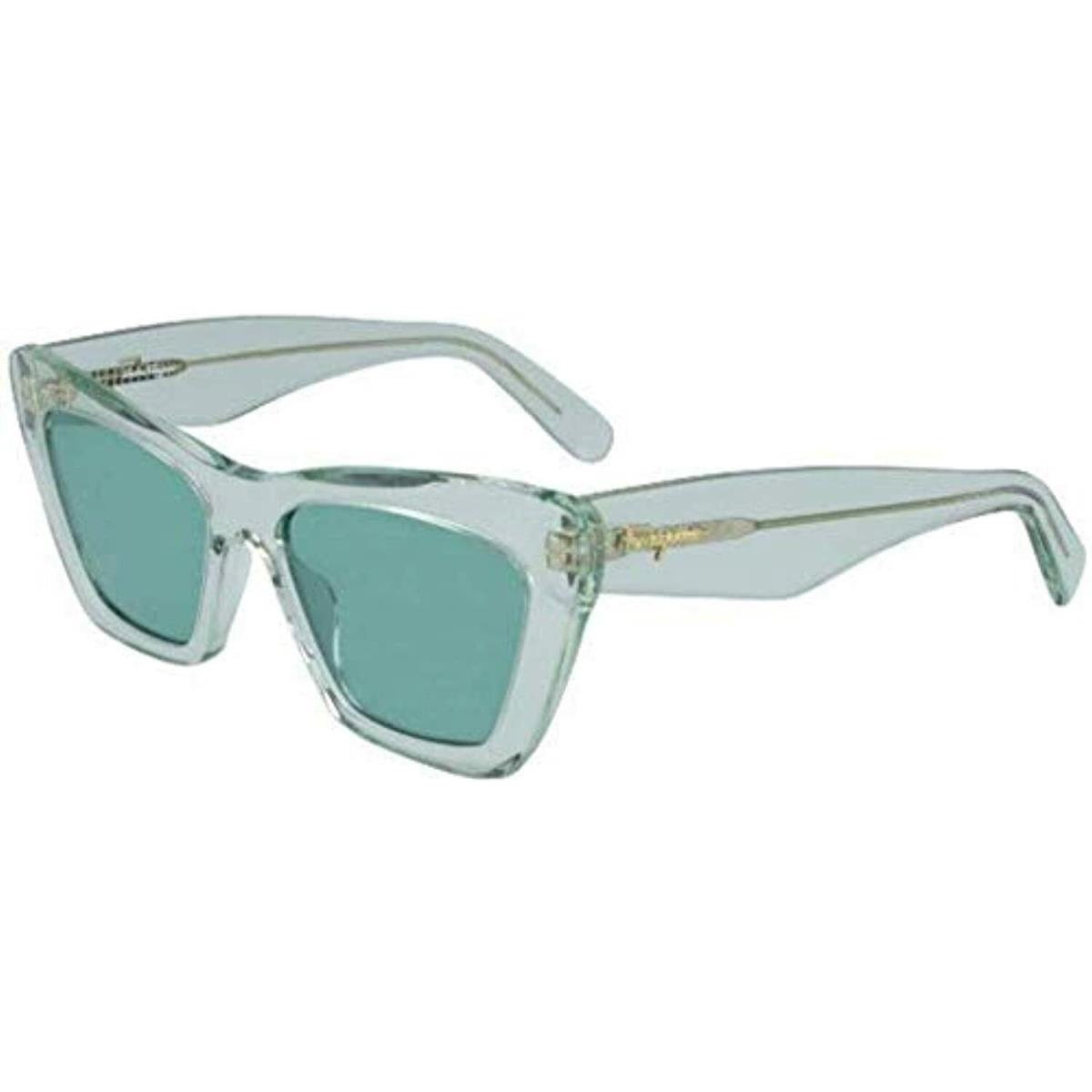 Salvatore Ferragamo SF 929S 310 Crystal Green Sunglasses with Green Lenses