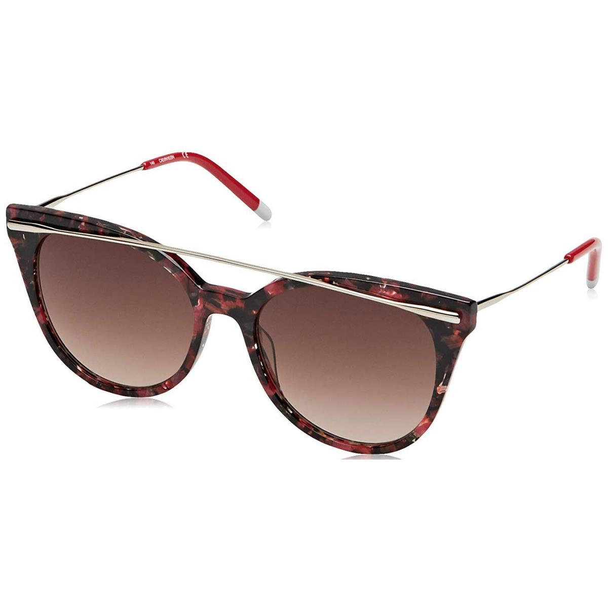 Calvin Klein CK4362S-617 Red Marble Women`s Sunglasses Brown Lens