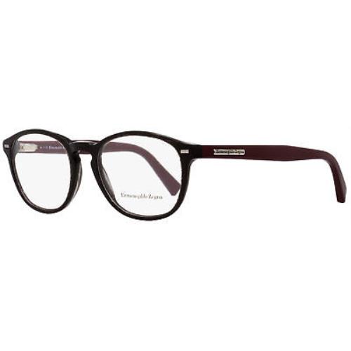 Ermenegildo Zegna Oval Eyeglasses EZ5057 005 Black Stripe/burgundy 49mm 5057