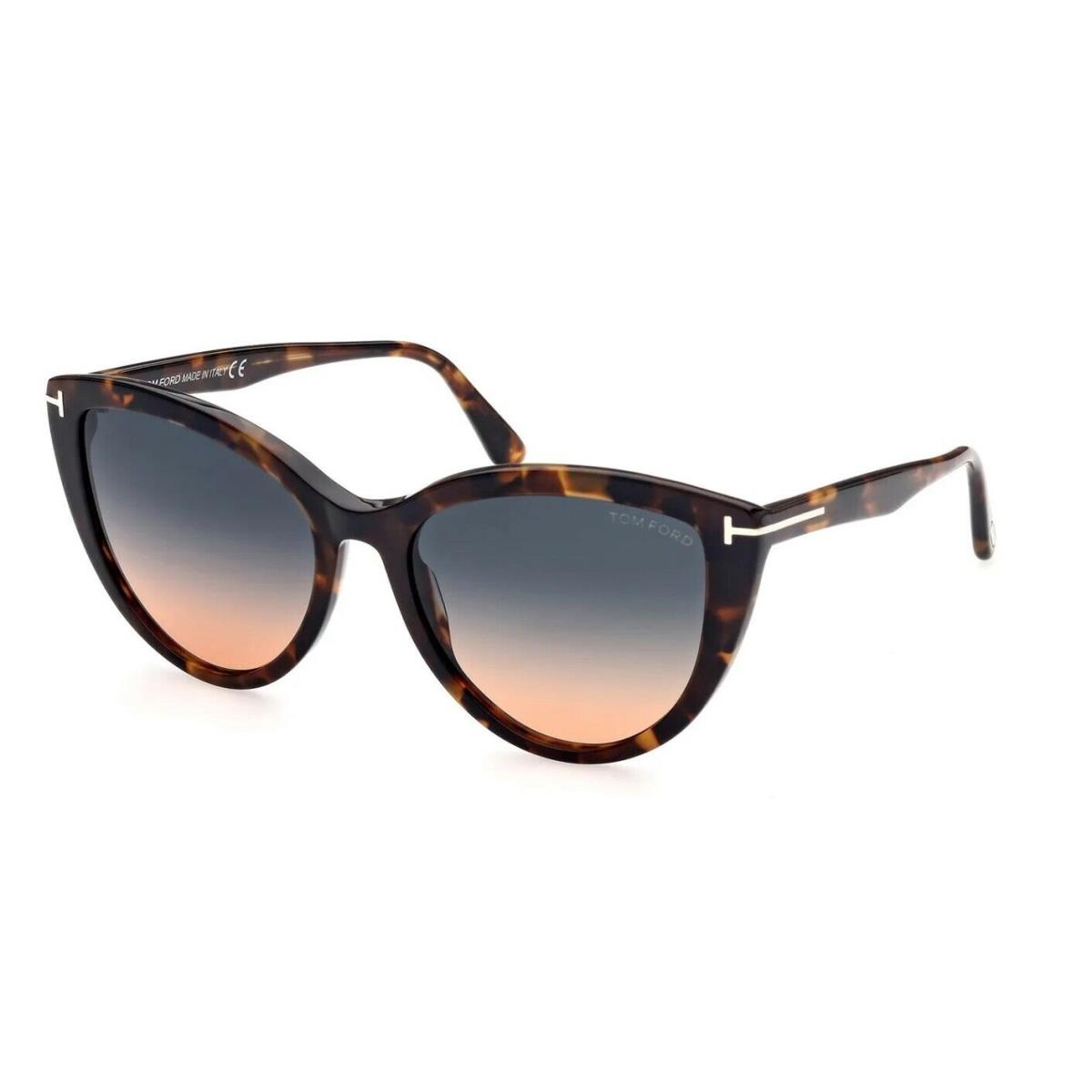 Tom Ford FT0915 Isabella-02 55P Dark Havana/gradient Teal Orange Sunglasses