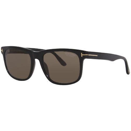 Tom Ford Stephenson TF775 01H Sunglasses Men`s Shiny Black/brown Polarized Lens - Frame: Black, Lens: Brown
