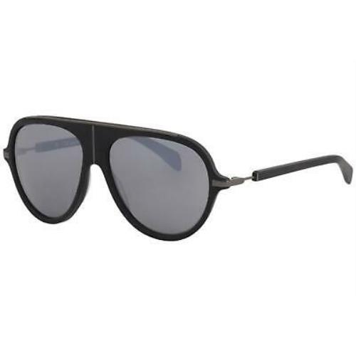 Balmain Men`s BL2104 BL/2104 C01 Matte Black Fashion Pilot Sunglasses 60mm