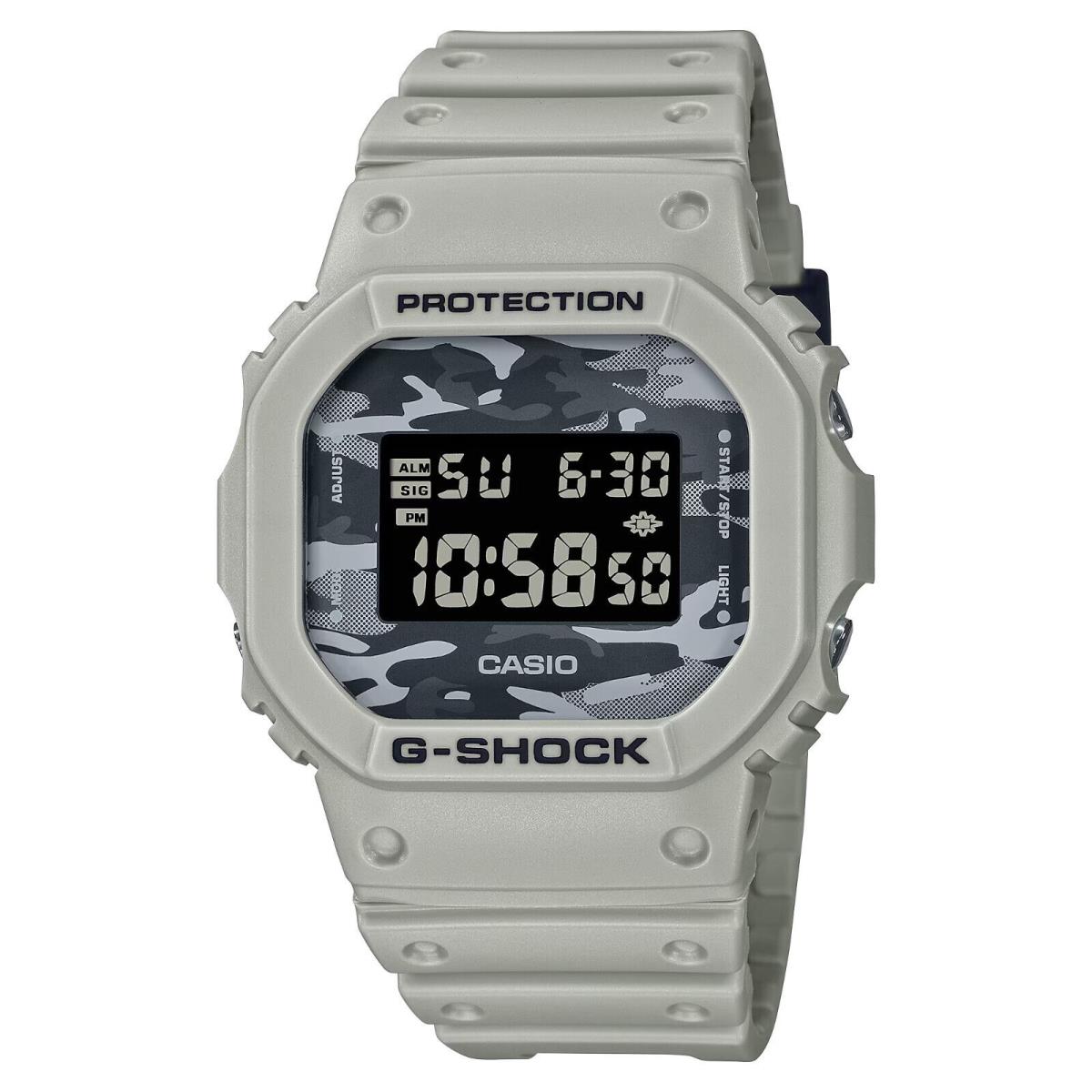 Casio G-shock 5600 Series Gray Camouflage Digital Watch DW5600CA-8