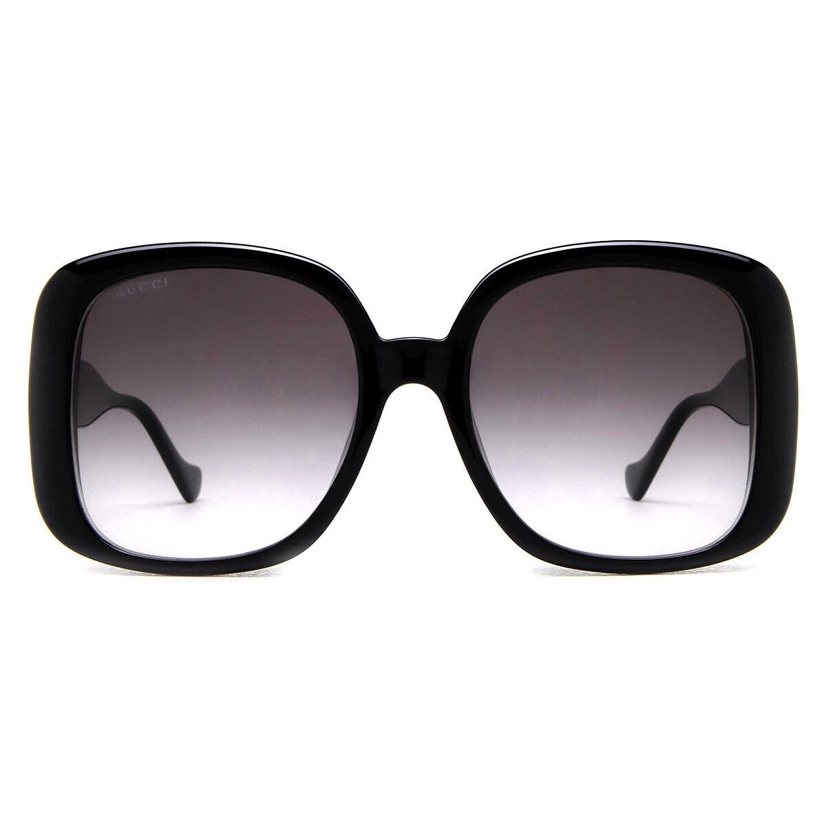 Gucci GG1029SA Sunglasses Women Black / Gray Gradient Round 57mm
