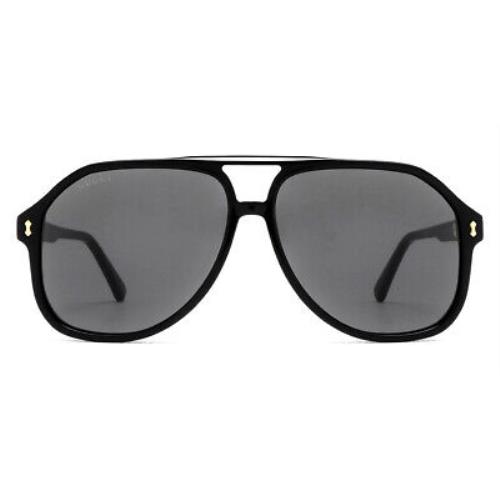 Gucci GG1042S Sunglasses Men Black Aviator 60mm