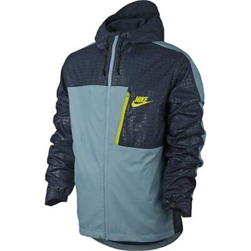 Men`s Nike Nsw Advance 15 Windrunner Full Zip Jacket Blue Sz XL 831861-408