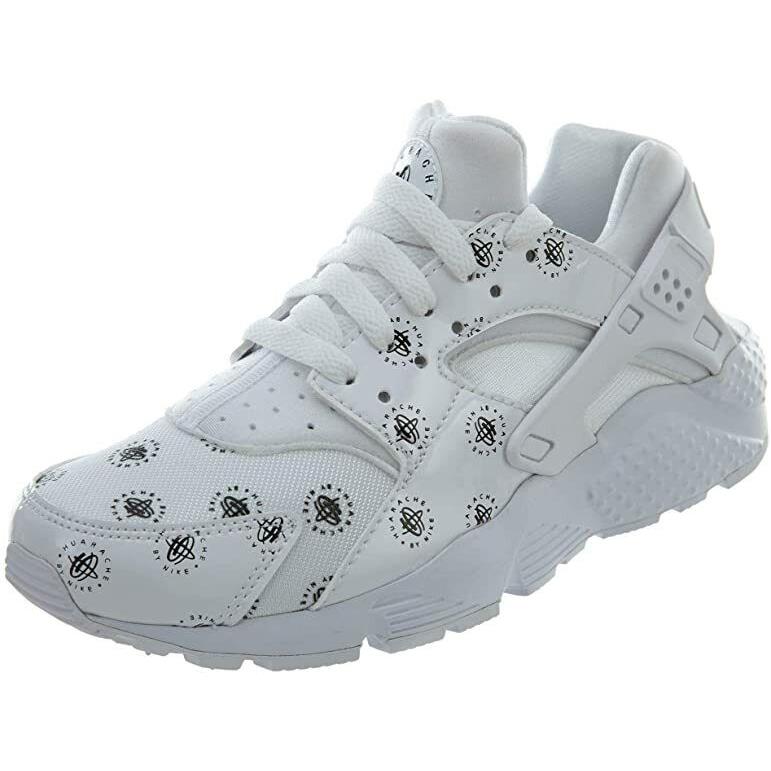 Nike Huarache Run GS 909143-100 Youth Logos White Sneaker Shoes Size US 5 X28