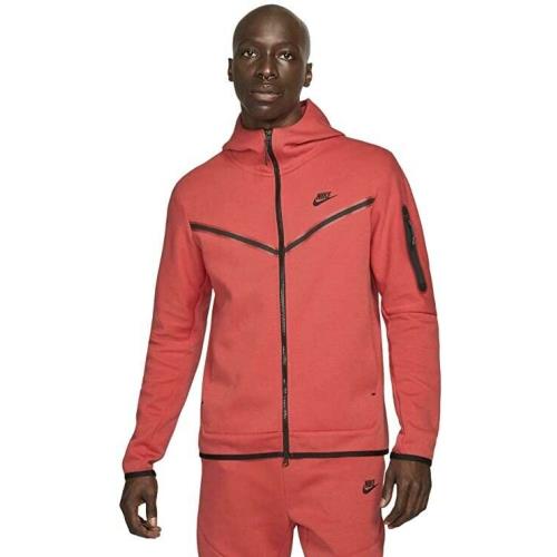 Nike Men`s Tech Fleece Hoodie Sweatshirt Jacket Lobster/black Small