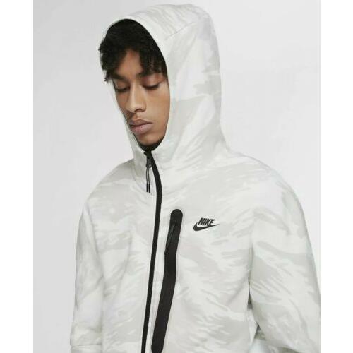 Nike Nsw Tech Fleece Camo Hoodie CU4491 121 White / Grey - Size 2XL