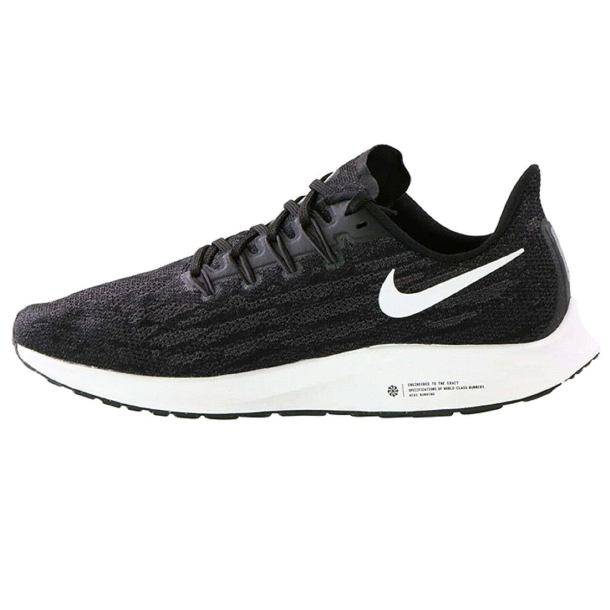 Nike Women`s Zoom Pegasus 36 Running Shoes Black/white Size: 8.5