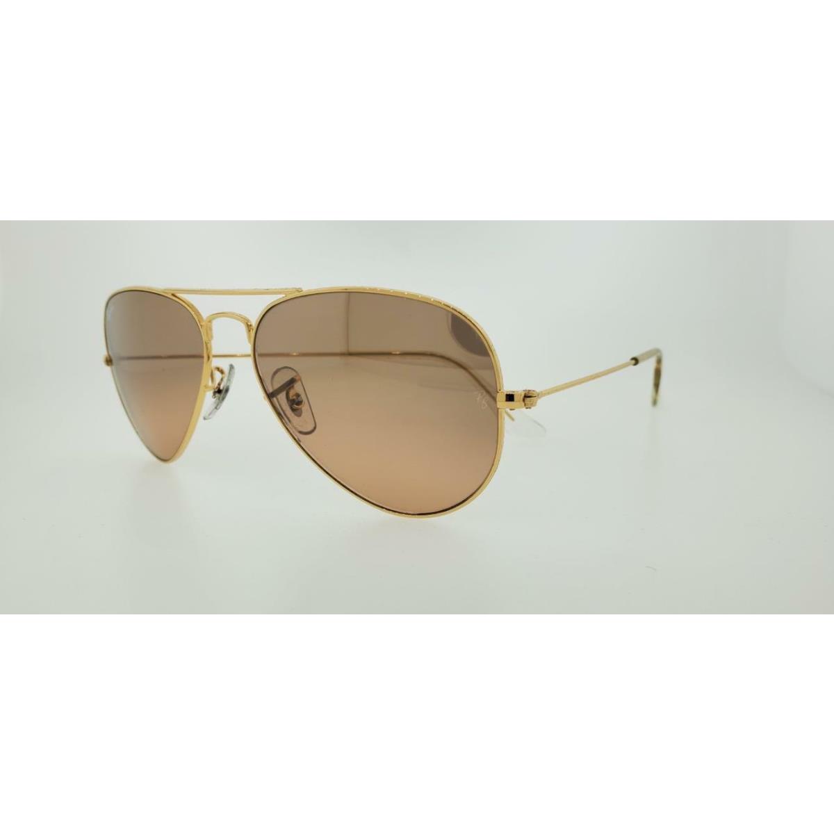 Rayban Sunglasses 3025 001/3E 55MM Aviator Large Metal Gold Frame Light Pink Len