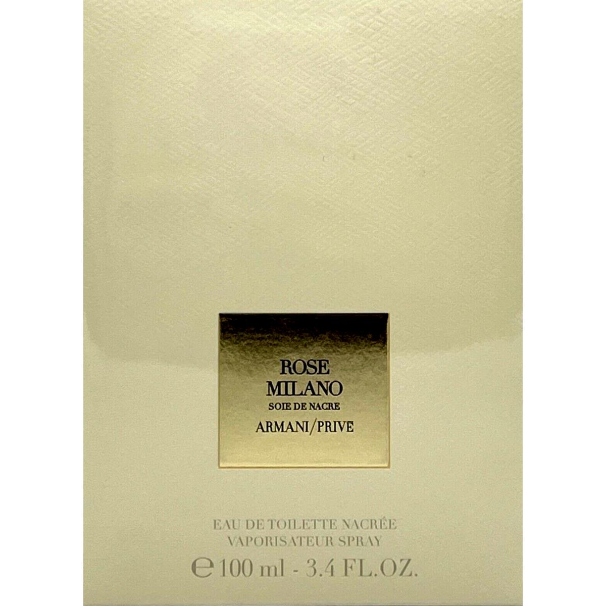 Giorgio Armani Prive Rose Milano Soie DE Nacre Eau DE Toilette 3.4 Oz / 100 ml