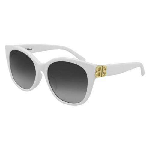 Balenciaga BB0103SA 006 White Square Women`s 57 mm Sunglasses