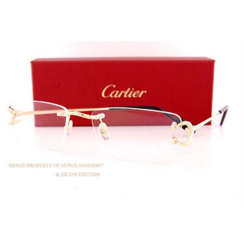Cartier Eyeglass Frames CT 0344/O-003 Gold Rimless For Men 56mm