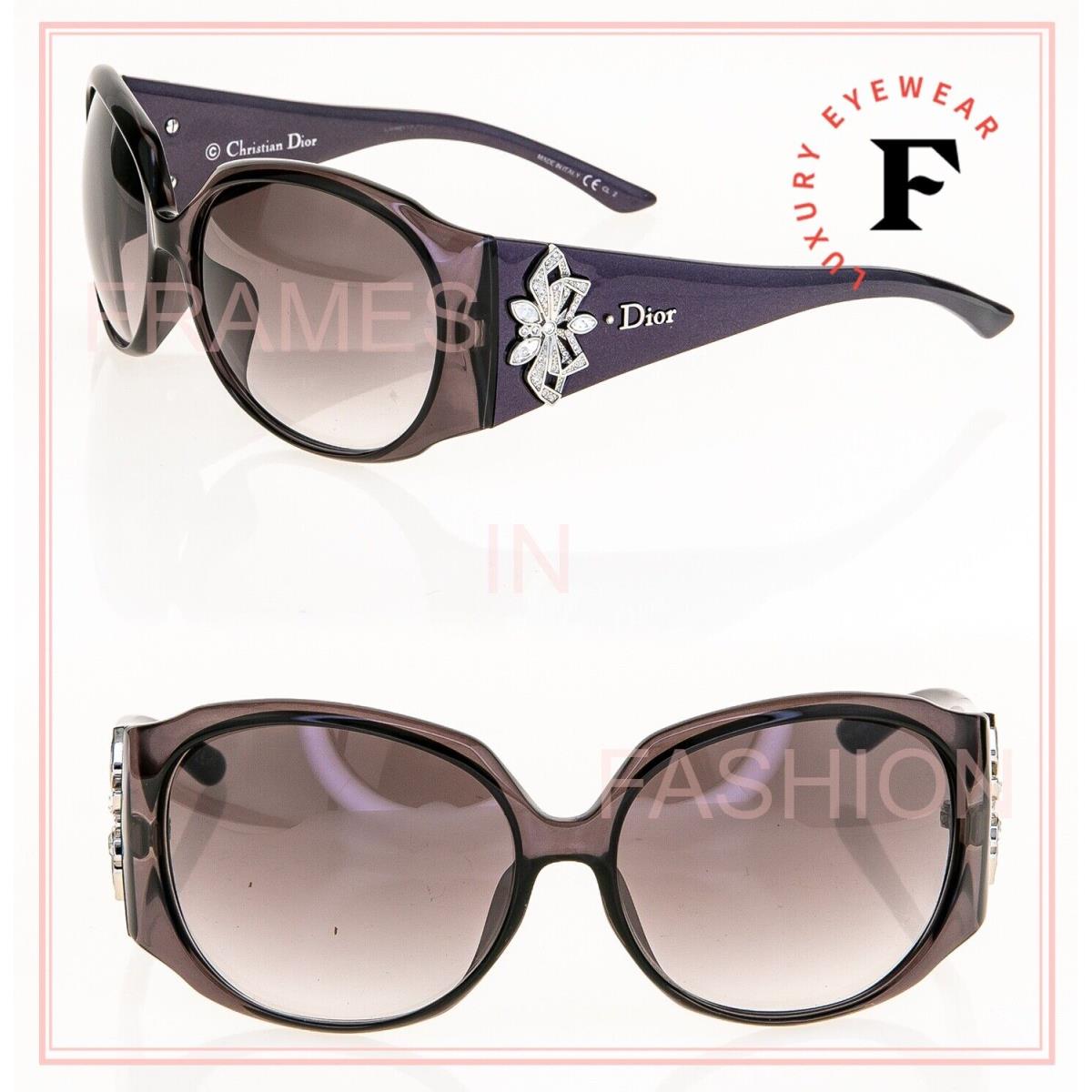 Christian Dior Froufrou Pearl Purple Oval Flower Bow Crystal Sunglasses Diorfrou