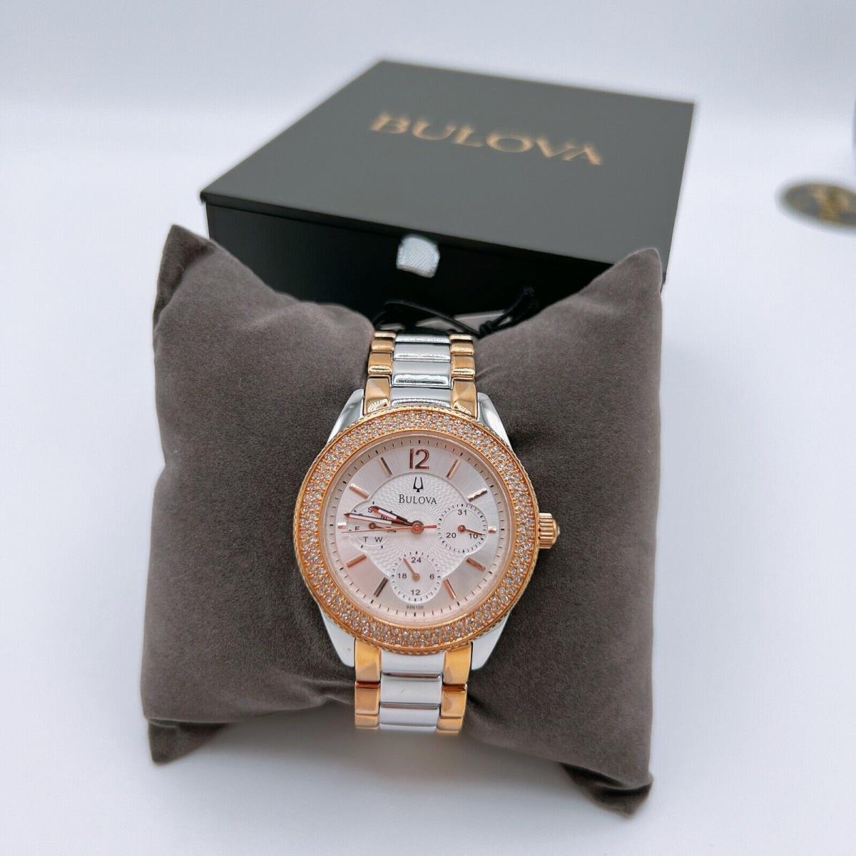 Bulova 98N100 Wrist Watch For Women Two Tone Color