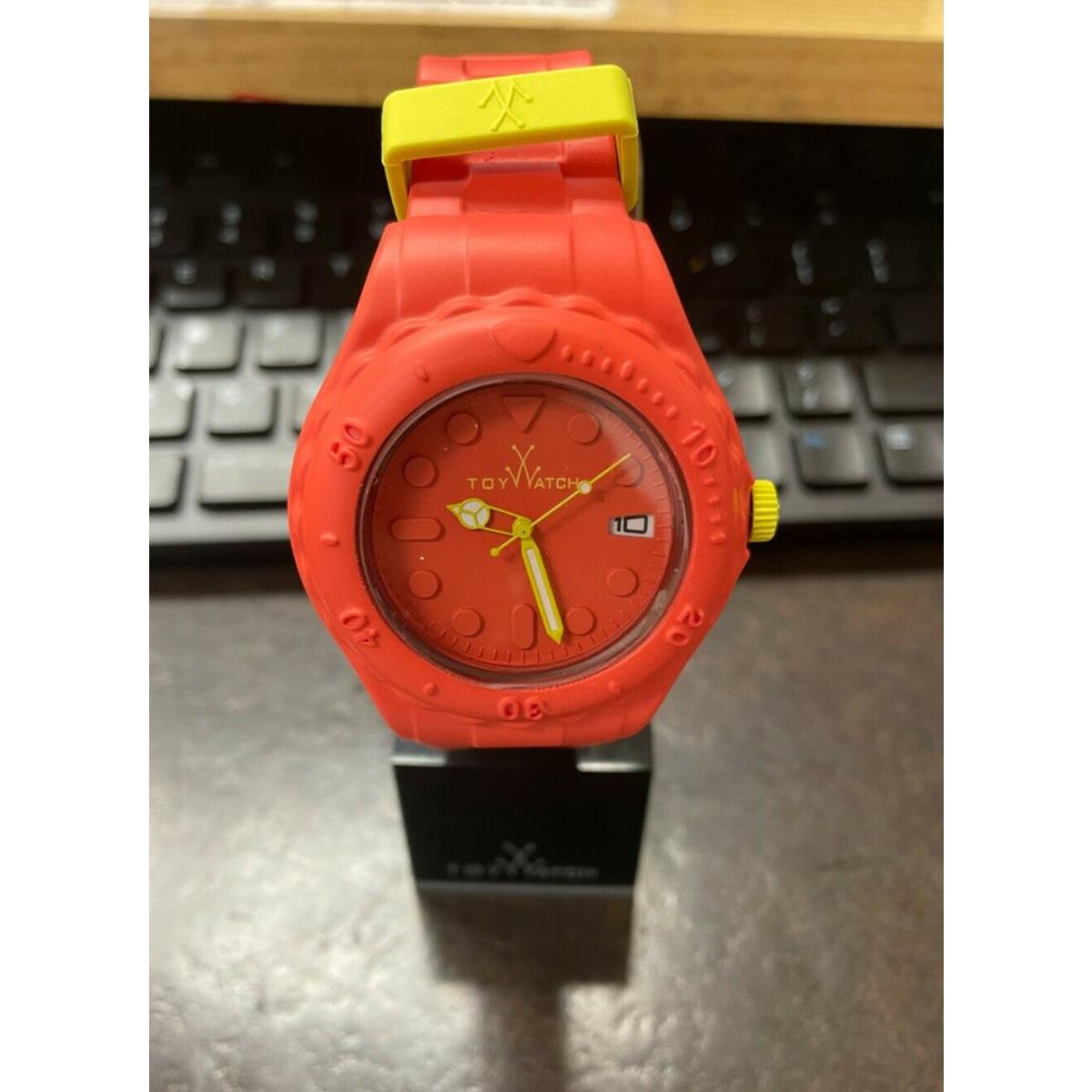 Toywatch Coral and Yellow Silicone Watch