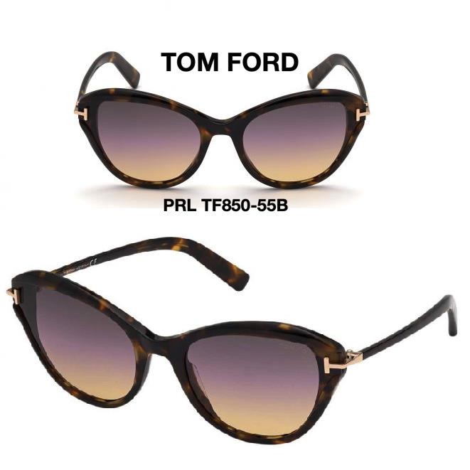 Tom Ford TF 850 Sunglasses Leigh FT 850 - Multiple Colors 55B (Havana/Smoke)