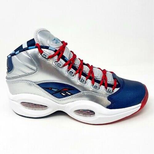 Reebok Question Mid Silver Blue Red Harden Iverson Mens Basketball Shoes FZ1366