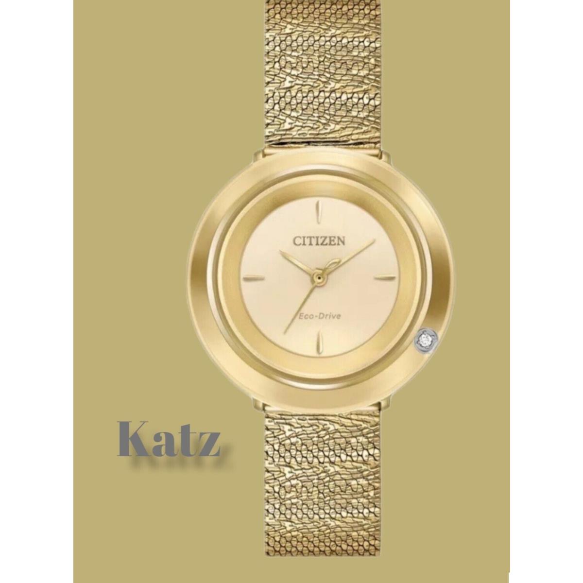 Citizen L Ambiluna EM0642-52P Gold-tone Stainless Steel and Strap Women`s