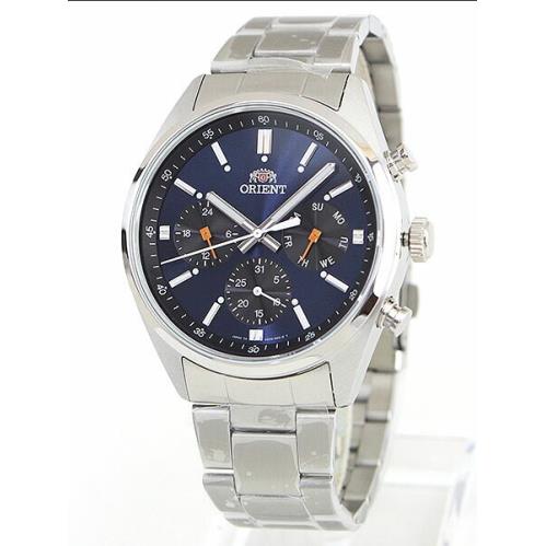 Orient watch Neo PANDA - Navy blue Dial, Silver Band, Silver Bezel 0