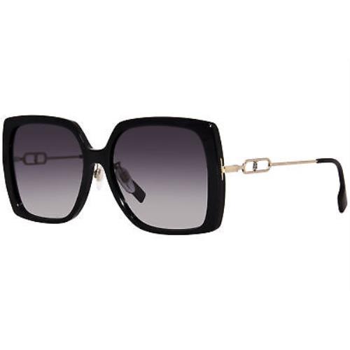 Burberry Luna BE4332F 30018G Sunglasses Women`s Black/grey Gradient Lens 57mm - Black Frame, Gray Lens