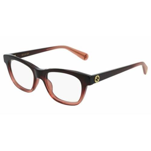 Gucci GG0372O-006 Women Squared Eyeglasses Brown Gradient Frame W/demo Lens