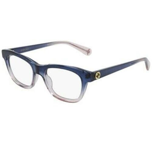 Gucci Women Rectangular Eyeglasses GG0372O-007 in Blue Gradient Frame Demo Lens