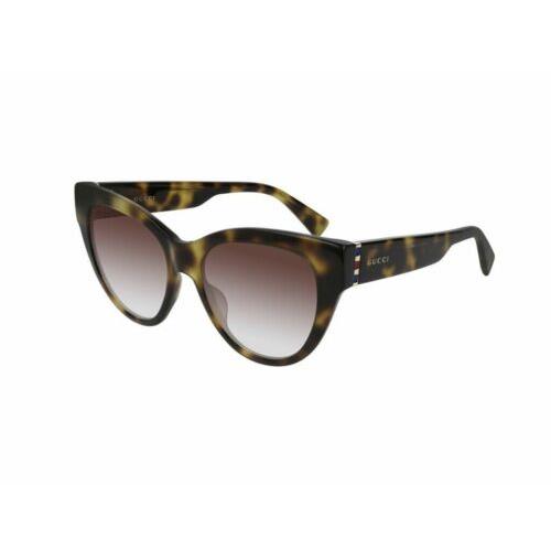 Gucci Cat Eye Women Sunglasses in Havana Frame W/red Gradient Lens GG0460S 004