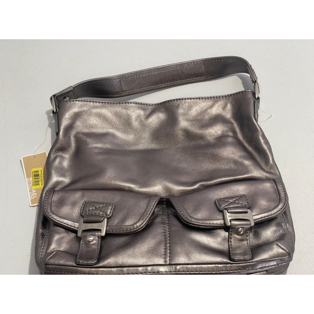 mk silver metallic bag