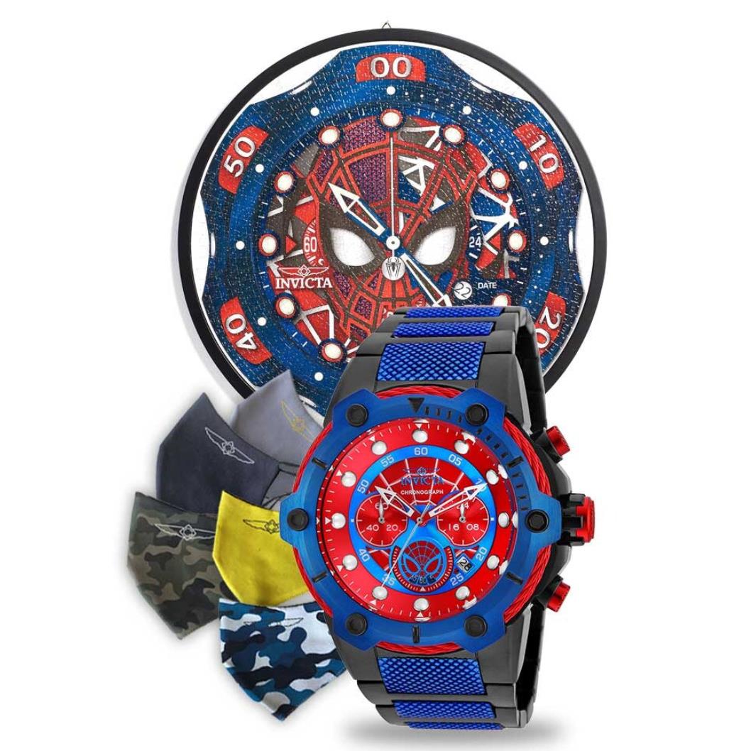 Invicta Marvel Spiderman Men`s 52mm Limited Chronograph Watch Bundle 25782