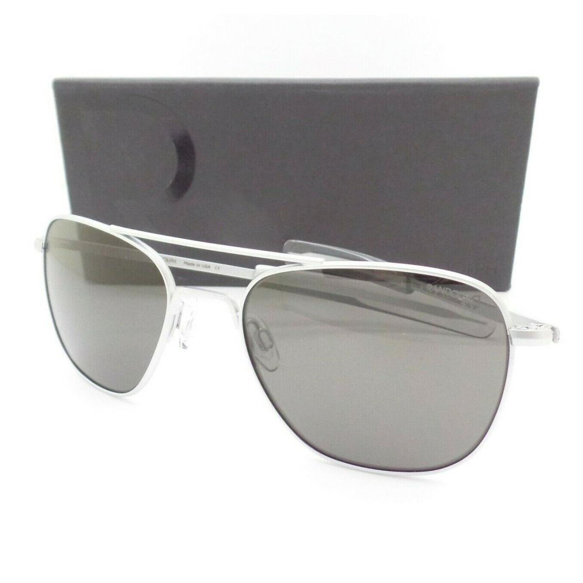 Randolph Engineering Aviator Matte Chrome Bayonet Polar Grey Glass Sunglasses