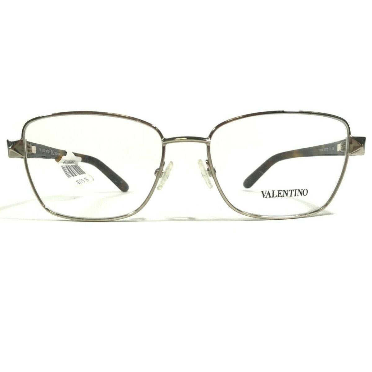 Valentino V2124 721 Eyeglasses Frames Tortoise Silver Square Full Rim 53-16-135