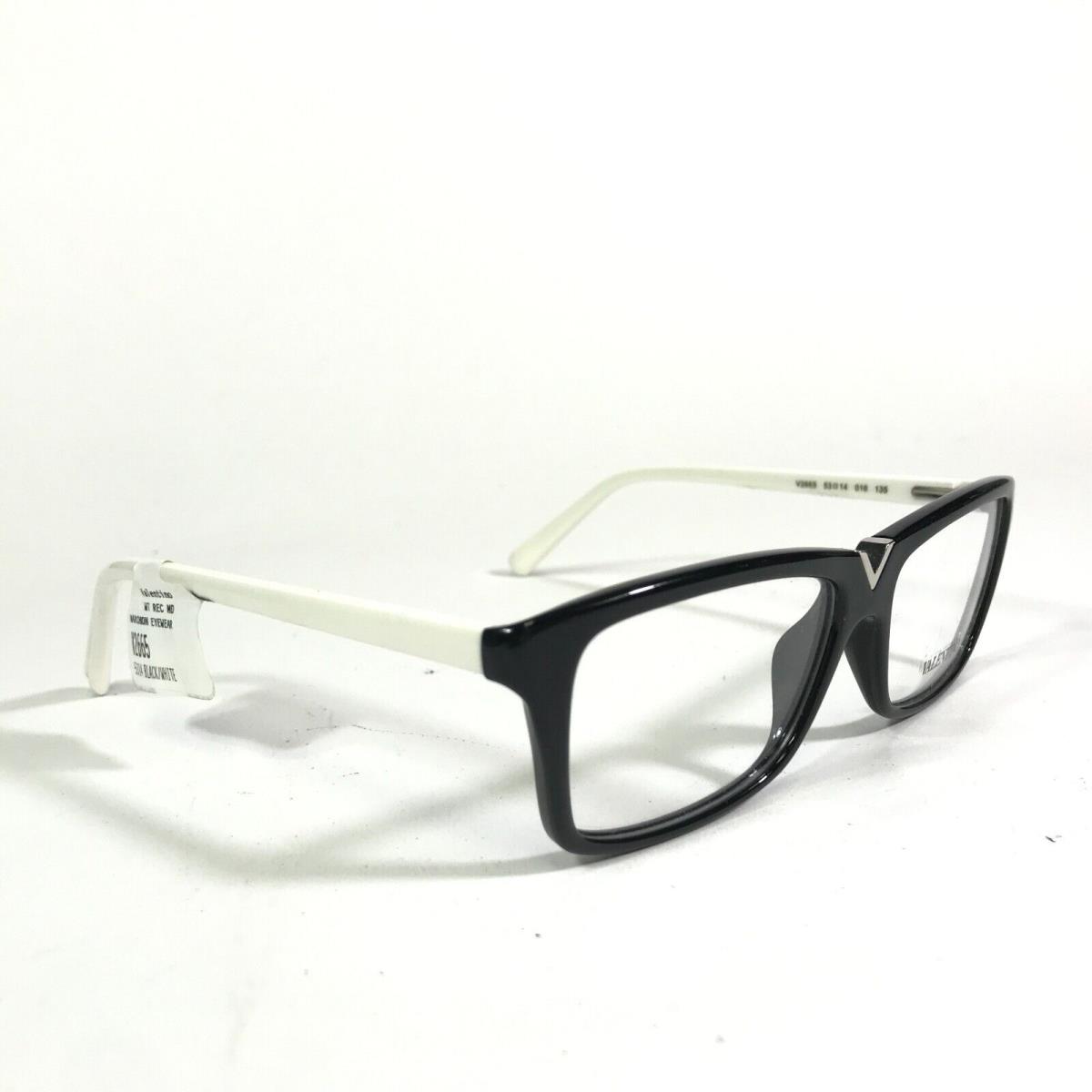 Valentino V2665 016 Eyeglasses Frames Black White Square Cat Eye 53-14-135