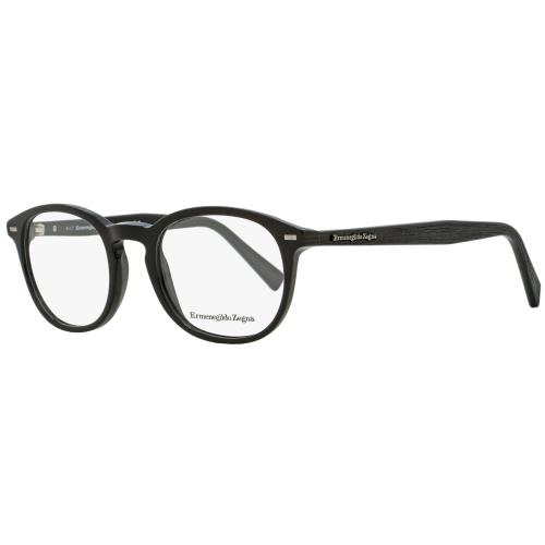 Ermenegildo Zegna Black with Striped Effect Frame Demo Lens Eyewear EZ5070-48005