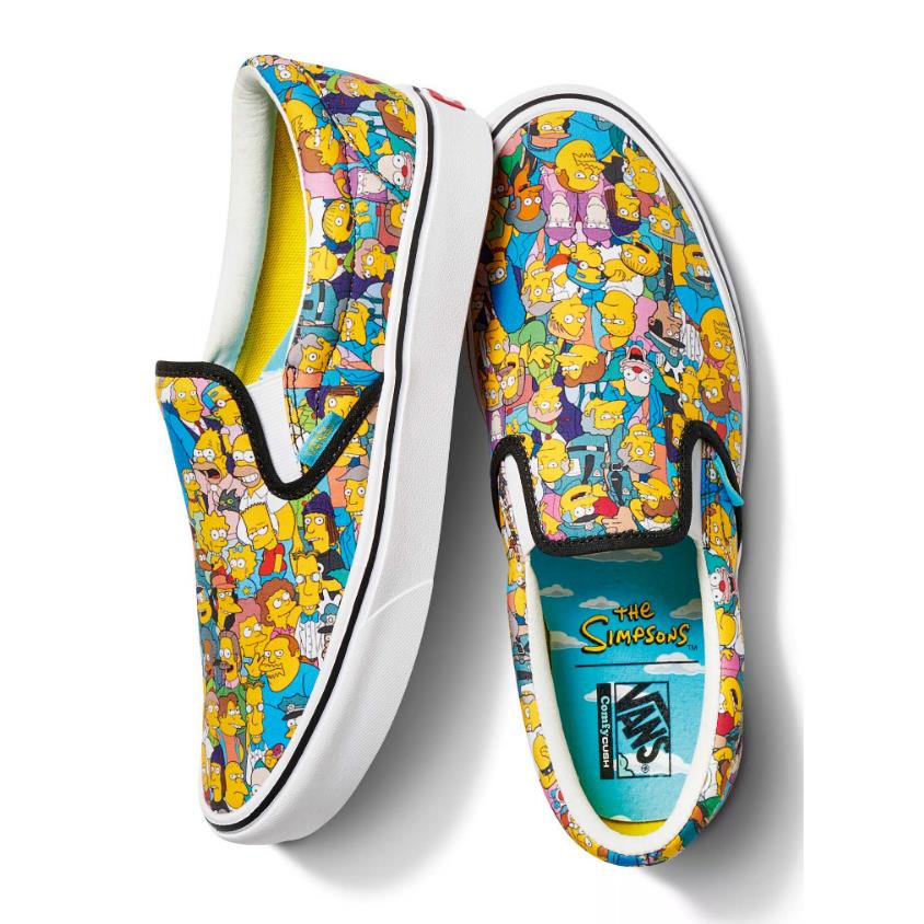 Vans Simpsons Comfycush Slip-on Collage Springfield Womens Shoes 8