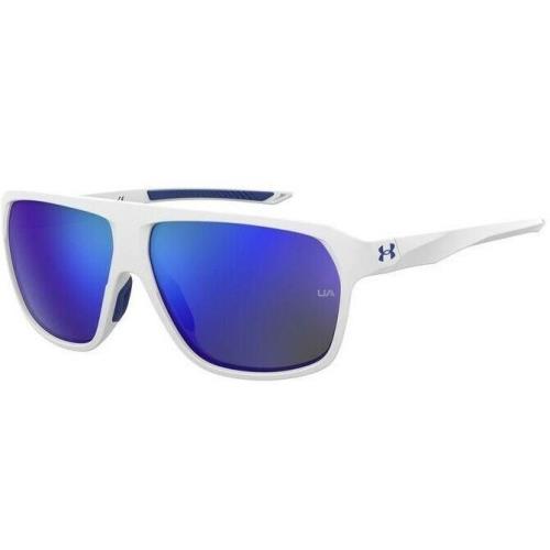 Under Armour Ua-dominat 0WWK/W1 White/blue ML Rectangle Unisex Sunglasses