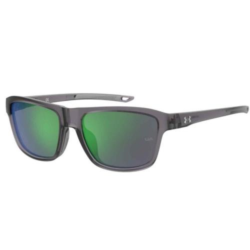 Under Armour Ua-rumble/f 063M/V8 Crystal Grey/green Mlt Square Unisex Sunglasses