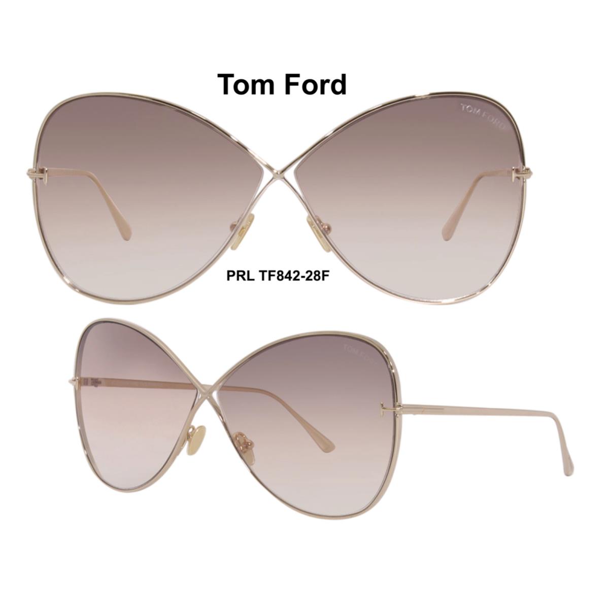 Tom Ford TF 842 28F Nickie Sunglasses Gold Brown FT 842 28F - Gold Frame, Brown Lens