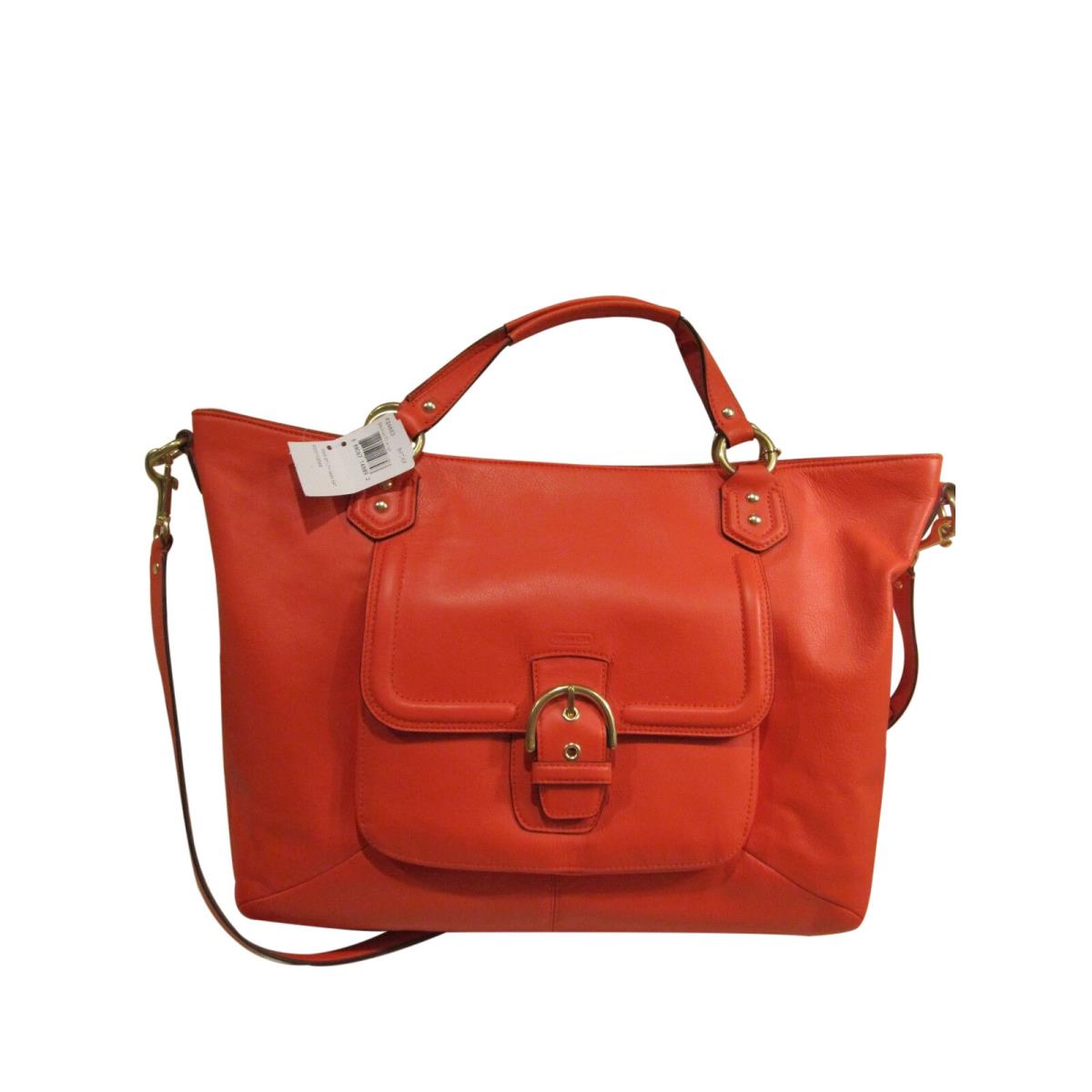 Coach Fabulous Cmb Izzy Leather Large Satchel-hot Orange