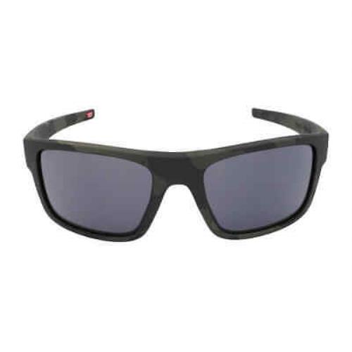 Oakley Drop Point Grey Rectangular Men`s Sunglasses OO9367 936712 60 - Frame: Black, Lens: Grey