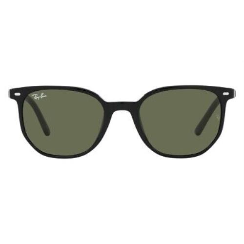Ray-ban Elliot RB2197 Sunglasses Black Green Square 50mm - Black / Green Frame, Green Lens