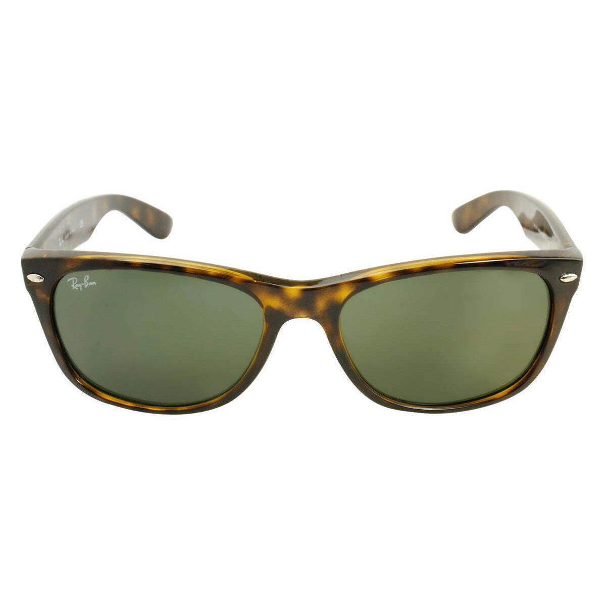 Ray-ban New Wayfarer Classic Wayfarer Classic Shinny Tortoise/green 52mm Sunglasses RB2132 902 52 - Frame: Multicolor, Lens: Green