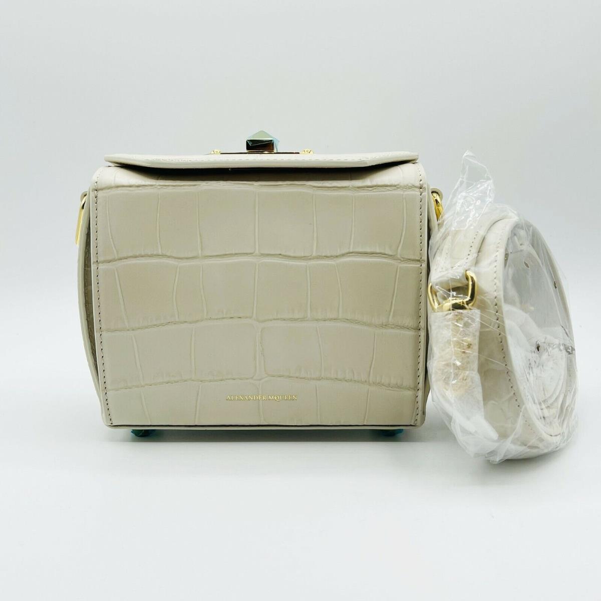 Alexander Mcqueen Off White Crocodile Embossed Leather Box 16 Bag 479767 9007