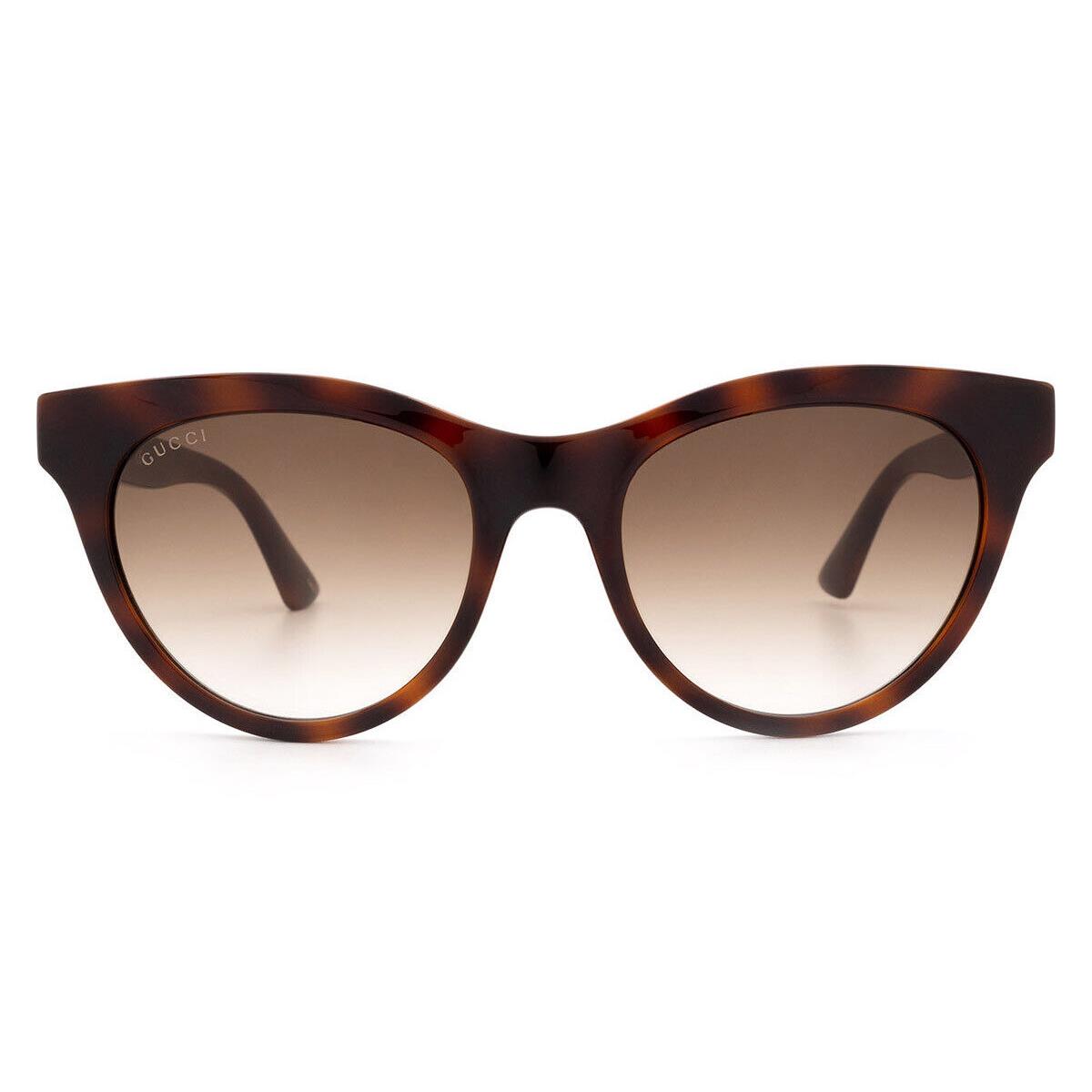 Gucci GG0763S Sunglasses Havana Brown Gradient Cat Eye 53mm