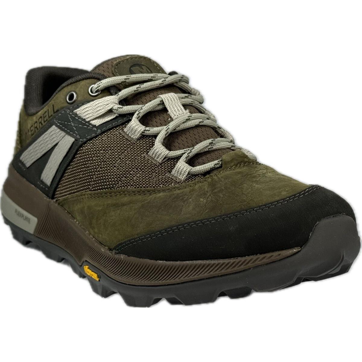 Merrell Zion Men`s Olive Waterproof Vibram Trail Hiking Shoes SZ 7.5 J16861