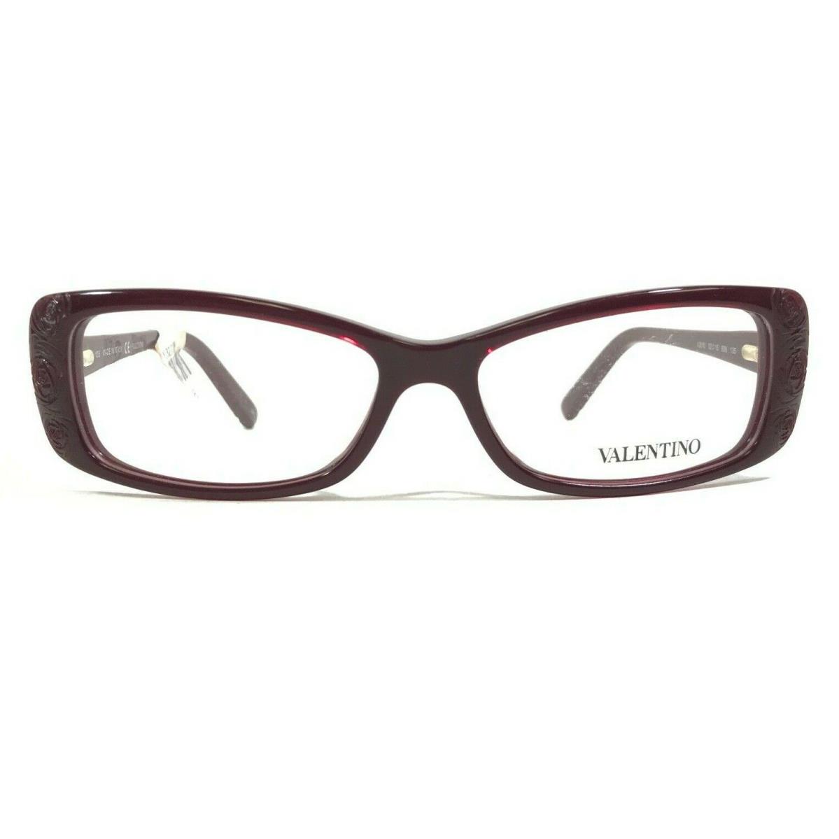 Valentino V2610 606 Eyeglasses Frames Red Rectangular Cat Eye Full Rim 52-15-135