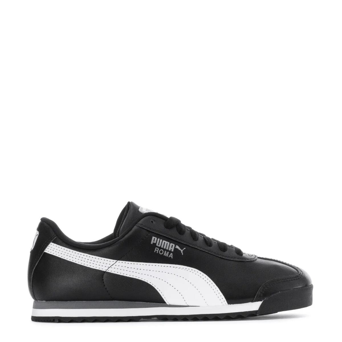 Mens Puma Roma Basic 353572-11 Black/white/puma Silver Shoes - Black